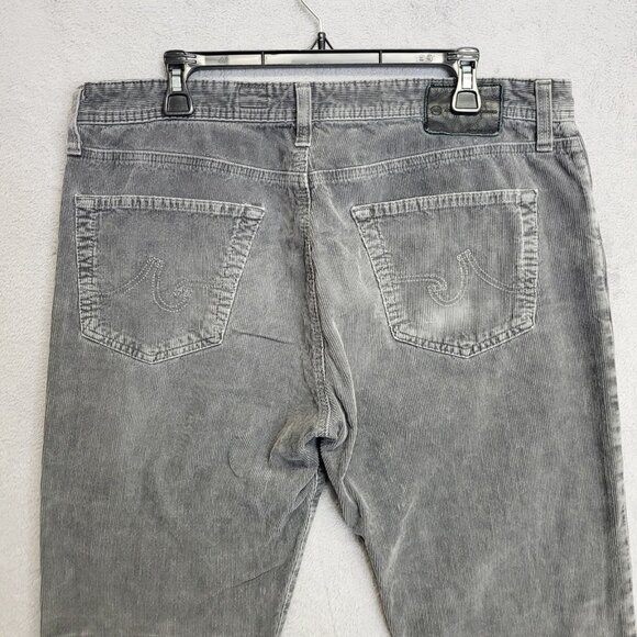 Adriano Goldschmied Pants Mens 36x32 Gray Corduroy The Protege Straight Leg USA - Picture 4 of 12